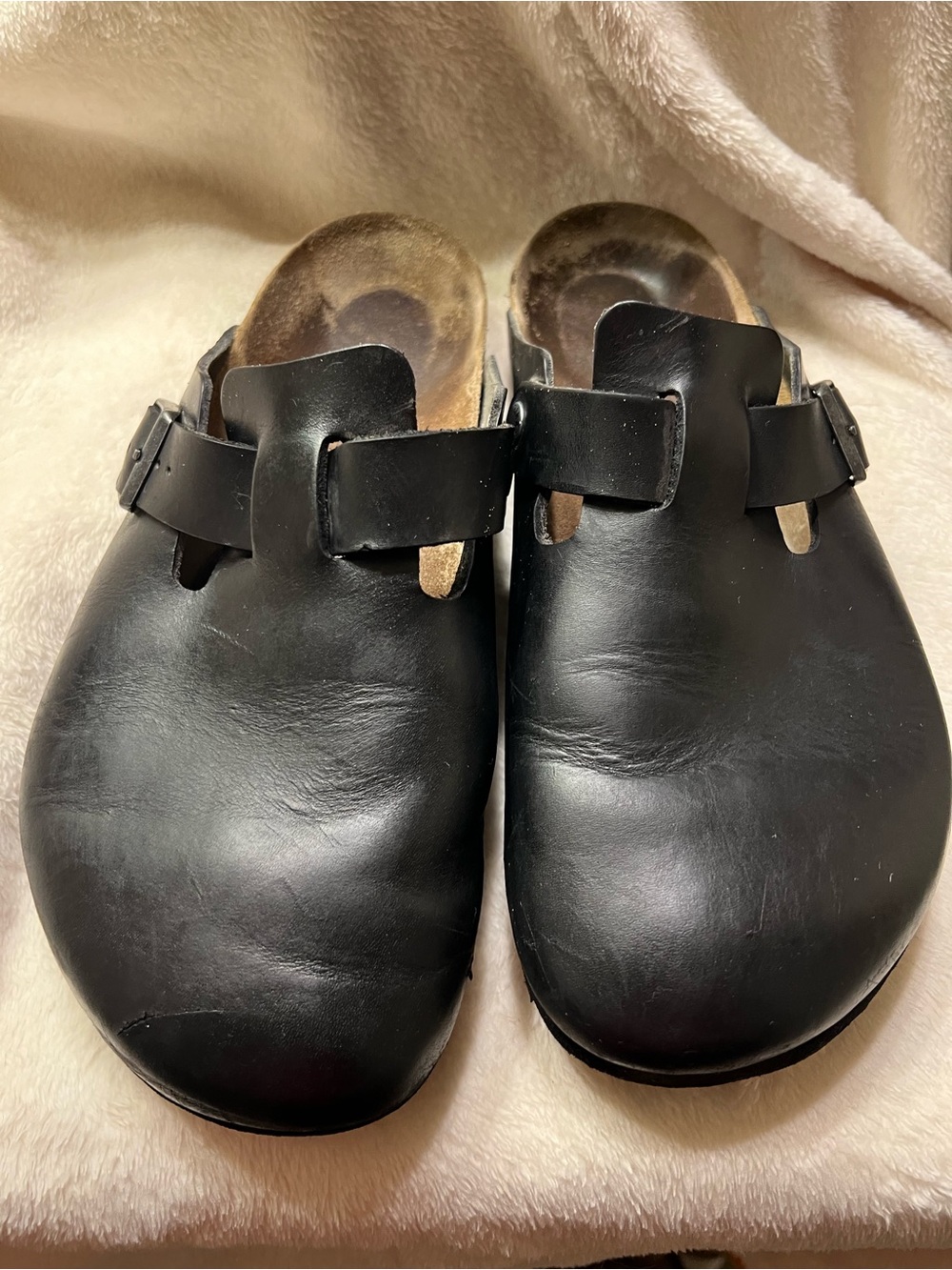 Birkenstock Black Leather Clogs
